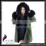 CX-G-P-02 Hot Sale Fox Fur Real Fur Parka Warm Winter Wear for Ladies Parka thumbnail-1