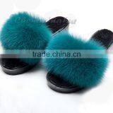 CX-A-70 Cheap Soft Women Wear Genuine Fox Fur Slides thumbnail-5