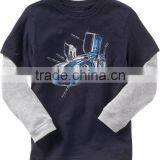 BOYS T SHIRTS WITH CONTRAST SLEEVES thumbnail-1