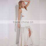 Luxury Long Maxi Lace Dress Fancy Frog Women Dresses With Slit thumbnail-2