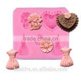Wholesale Safety Dress Shape Silicone Chocolate Mould,soap Mold,diy Cake Mould thumbnail-1