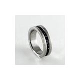 6MM High Polish Finish Eternity Stainless Steel Ring With Crystal Diamond, R027-3 Stainless Steel Fi