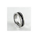6MM High Polish Finish Eternity Stainless Steel Ring With Crystal Diamond, R027-3 Stainless Steel Fi thumbnail-1