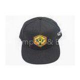 Customized Logo Black Cotton Flat Bill Baseball Caps Weave Patch Embroidery thumbnail-1