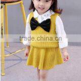 B21666A Korean Hot Selling Kids Clothing Sets Little Girls Sweater Vests Dress Suits thumbnail-5