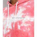 2017 Latest Fashion Cusom 100% Cotton Tie Dye Light Red&Blue Pull Over Hoodie For Men thumbnail-3