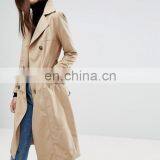 High Quality Womens Double-breasted Coat Long Belt Dust Coat Fitted Woman Trench Coat S/M/L/XL thumbnail-2
