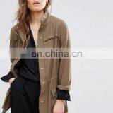 Hot Sale Fashion Ladies Long Dust Wind Coat Manufacture thumbnail-1