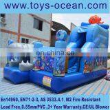 Inflatable Sea World Bouncer With Slide , Inflatable Ocean Bouncers for Toddlers