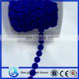 Fashion New Blue Flocking Cotton Round Wire Bead Clothing Decorative Beads thumbnail-1