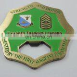 Promotion Gift Anti Brass Soft Enamel Bottle Opener Octagonal Shape Octagon Style Bottle Opener Badge Coin