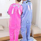 Stitch Doll Cartoon Flannel Conjoined Polyester Pajamas thumbnail-5