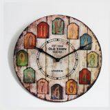 Retro Vintage Quartz Wall Clock Modern Home Decor MDF Wooden Wall Clock thumbnail-2