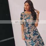 LAITE D2151 Women Printed Casual Dresses Ladies Short Sleeve V-neck Casual Dresses thumbnail-1