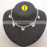 Ins Women Butterfly Necklace Luxury Rhinestones Small Pendant Necklace Sparking Bling Hip Hop Crystal Choker Jewelry thumbnail-3