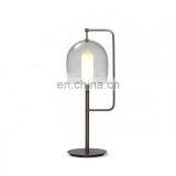 Wholesale Modern Amber Clear Glass Gold Metal Table Lamp For Hotel thumbnail-4