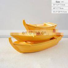 Washable Reusable Large Ship Boat Japanese Serving Plastic Party Black Sushi Tray thumbnail-3
