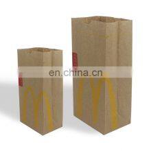Custom Size Food Flat Bottom Thin Kraft Bread Paper Bag no Handle With Your Own Logo