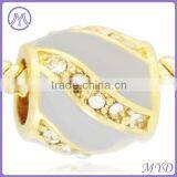 Customized Hand Enamel Crystal Paved Easter Egg Bead thumbnail-4