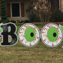 Custom Printed PP Corrugated Plastic Yard Signs – Halloween “BOO” Outdoor Decoration Boards thumbnail-3