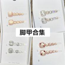 [Toe Nail Collection] Handmade Wearable Toe Nail Tips Cat-Eye Design Gel-Type Artificial Nails Ready-Made Toenail Art thumbnail-5