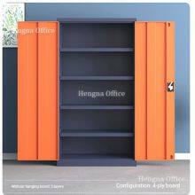 Orange Metal Workshop Storage Locker TC-W207 für 5S Lean Management mit einstellbaren Regalen und Teilladern | 1800 mm hoch für die Fabrikmontagelinie thumbnail-1