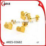 18K Gold Plate 2 Gram Gold Beautiful Designed Earring Round Coin Earring Stud thumbnail-3