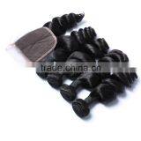 Mongolian Virgin Loose Curly 3 Bundles Hair Weaving With Silk Base or Lace Closure Frontal Supplier's Choice thumbnail-3