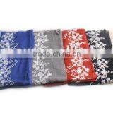 Charm Elegant Flower Embroideried Cotton Hijab Scarf Women thumbnail-6