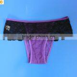 OEM Undergarment Supply Purple Eyelash Lace Fabric Tanga thumbnail-5