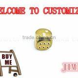16mm Gold Normal Dot Custom Metal Dice thumbnail-1