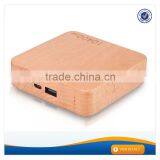 AWC911 Best Portable Wood Charger Portable Polymer Battery 5200mah 7800mah 10400mah Square Wooden Charger Power Bank 10400