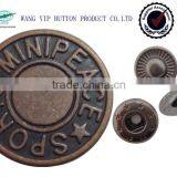 17mm Popular Sale Metal Brass Button in Apparel