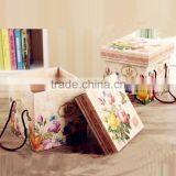 DW-G3310 Creative Retro Print Folding Box and Gift Box With Handle thumbnail-1