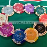 2 tone 14G clay Monte carlo leaf poker chip, casino poker chips