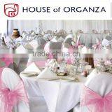 Pink Chair Decoration Tie Organza Sash for Banquet thumbnail-1
