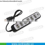 New Sliding Plug Socket 7 Ports Socket Usb Hub 2.0 High Speed for Laptop pc
