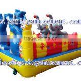 Most Popular Cartoon Blue Cat Inflatable Fun City for Sale SP-FC029