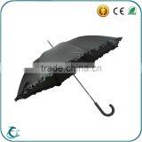 China Factory Black Straight Umbrella With Frills thumbnail-1