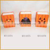 Square Ceramic Halloween Pumpkin Decoration