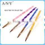 ANY Professional Nail Art Building Care 4PCS Wire Brush Set Pure Kolinsky Acylic Brush thumbnail-1