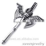 Wings Surgical Pendant With Filling Black Oil Enamel