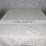 White Embroidery Quilt White Bedding Set Microfiber Quilt