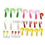 19 Soft Fishing Lures Worm Baits 5 Lead Jig Head Hooks Combination Set Tackle thumbnail-5