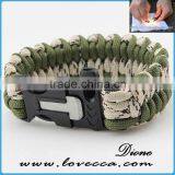Whistle Colorful Wholesale Paracord Survival Bracelet With Compass and Flint thumbnail-4