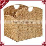 Water hyacinth woven basket with dividers trunk shaped magazine holder