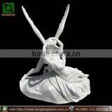 White Marble Carved Roman Mythology Cupid and Psyche Statue thumbnail-1