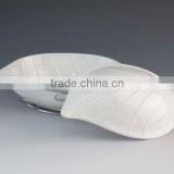 2016 Fancy Leaf-Shaped Design White Ceramic Type Tureen With Metal Stand thumbnail-2