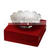 Silver Plated Embossed Brass Serving Bowl Gift Box Set, Silver Corporate Gift Bowl Set, Wedding Serving Bowls Set thumbnail-1