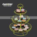 Foldable Iron /stainless Steel/powder Coated 3 -tiers Cupcake Stand-wirefruit Basket thumbnail-1